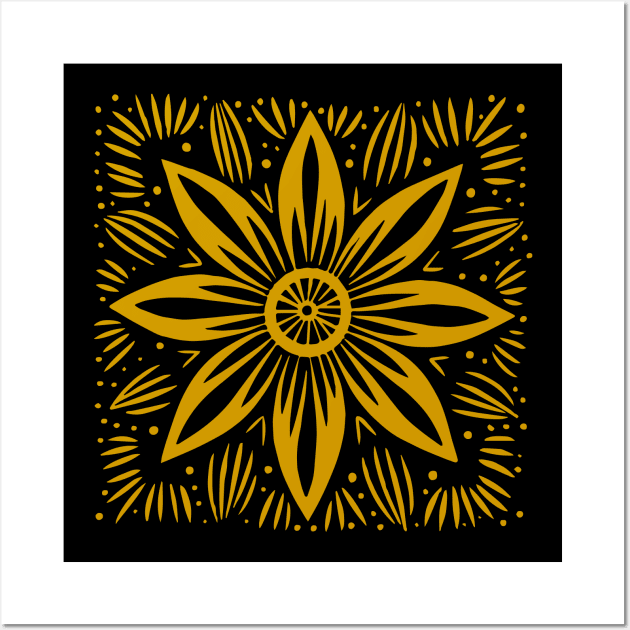 Lino Cut Flower Wall Art by n23tees